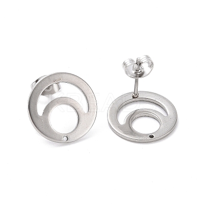 Non-Tarnish 201 Stainless Steel Stud Earring Findings STAS-G277-08P-1