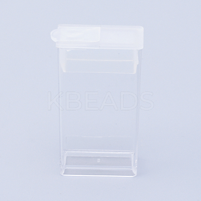 6 pcs Plastic Bead Containers, Flip Top Bead Storage, For Seed Beads  Storage Box, Rectangle, Clear, 50x27x12mm, Hole: 9x10mm