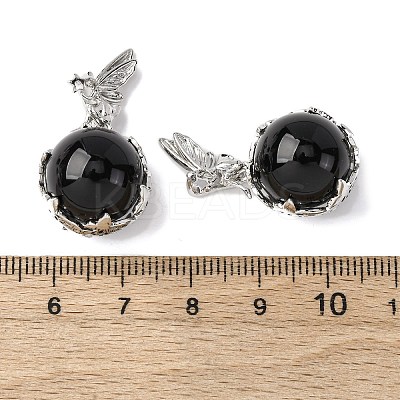Natural Mixed Stone Round Pendants G-G207-01P-1