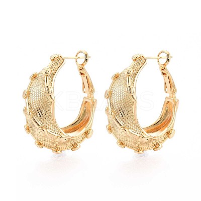 Twist Brass Hoop Earrings EJEW-T047-104G-1