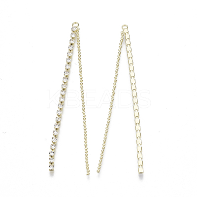 Brass Rhinestone Cup Chain Big Pendants KK-R129-06G-1