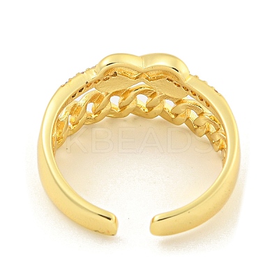 Clear Cubic Zirconia Open Cuff Ring RJEW-L121-004G-1
