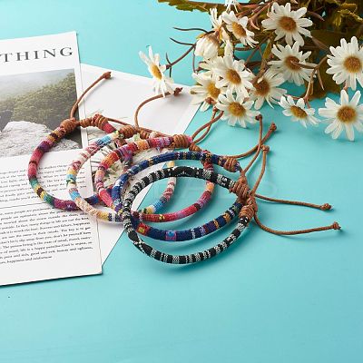 Ethnic Cord Anklet for Girl Women X-AJEW-AN00449-1