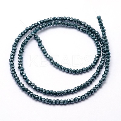 Faceted Rondelle Full Rainbow Plated Electroplate Glass Beads Strands X-EGLA-M004-2mm-A05-1