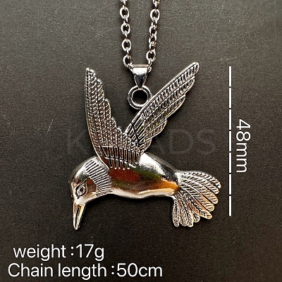 Vintage Alloy Flying Bird Pendant Necklaces for Men Women LS-SG2884-1