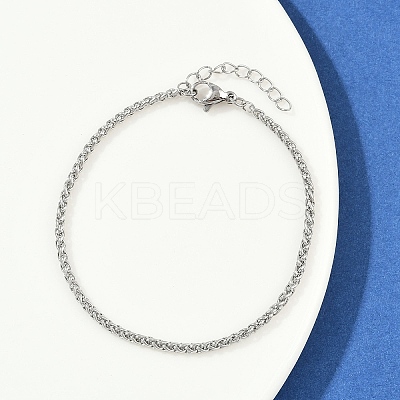 304 Stainless Steel Wheat Chain Bracelets for Unisex BJEW-K282-01A-P-1