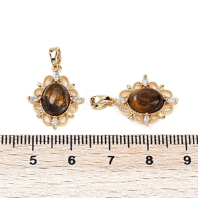 Brass Micro Pave Clear Cubic Zirconia Pendants KK-P302-23G-1