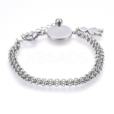 Tarnish Resistant 304 Stainless Steel Multi-strand Bracelets BJEW-G604-01P-1