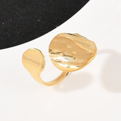 304 Stainless Steel Cuff Open Rings for Women RJEW-H255-01G-03-1