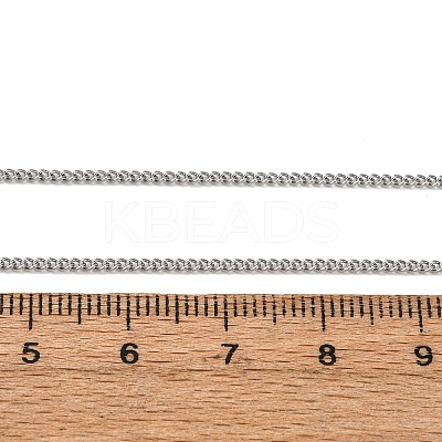 1.5MM 304 Stainless Steel Curb Chain Necklaces NJEW-T016-28P-1