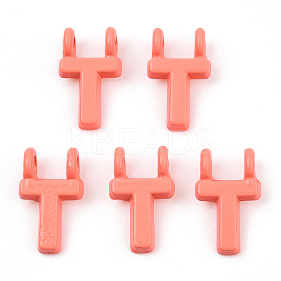 Rack Plating Spray Painted Alloy 2-Loop Link Pendants PALLOY-N176-01T-1