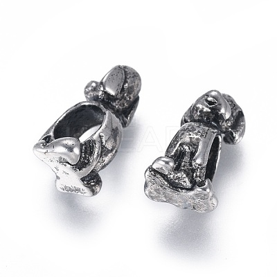 304 Stainless Steel Puppy European Beads STAS-I121-02AS-1