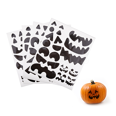 Halloween Pumpkin Face Decorative Stickers STIC-WH0005-01-1
