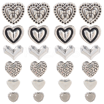 120Pcs 6 Styles Tibetan Style Alloy Beads TIBE-SP0001-22B-1