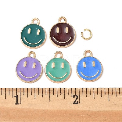 24Pcs 6 Colors Alloy Enamel Charms ENAM-FP0001-65-1