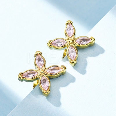 304 Stainless Steel Stud Earrings X-EJEW-C135-01G-04-1