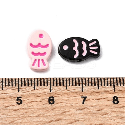 Fish Spray Painted Alloy Enamel Beads FIND-C075-04-1