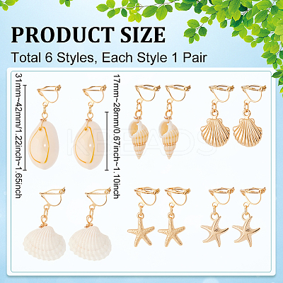 6Pair 304 Stainless Steel Clip-on Earring EJEW-UN00025-1