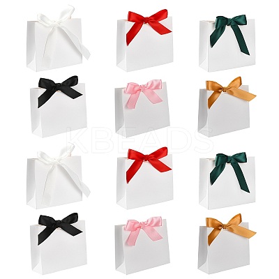 White Cardboard Paper Wedding Candy Boxes with Ribbon CON-FZC0002-002B-1