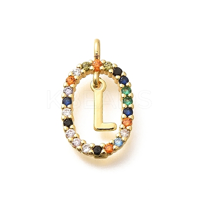 Brass Micro Pave Cubic Zirconia Pendants ZIRC-P123-01G-L02-1