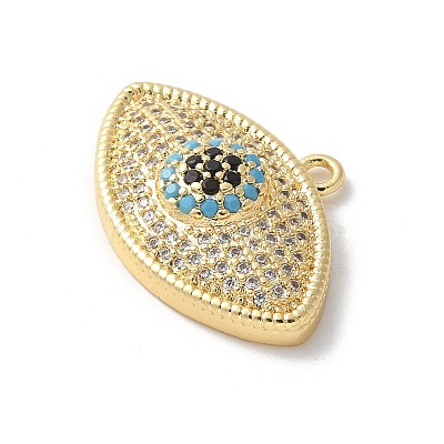Brass Micro Pave Cubic Zirconia Pendants KK-P292-18G-1