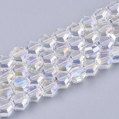 Electroplate Glass Beads Strands EGLA-T018-03-C05-1