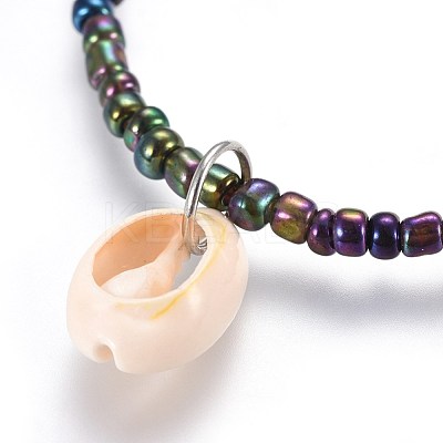 Glass Seed Beads Pendant Necklaces NJEW-JN02314-M-1