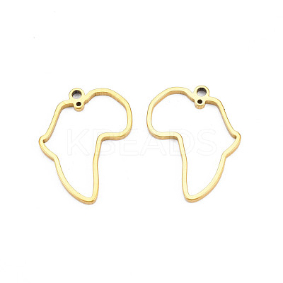 Ion Plating(IP) Africa Map 201 Stainless Steel Connector Charms STAS-T063-168G-1