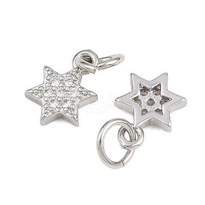 Brass Micro Pave Cubic Zirconia Pendants ZIRC-K070-41P-1