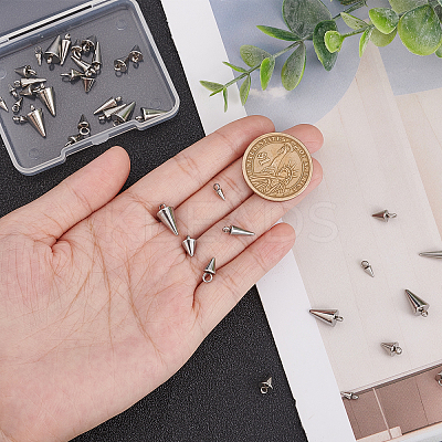40Pcs 5 Style 304 & 201 Stainless Steel Charms STAS-SC0003-76-1