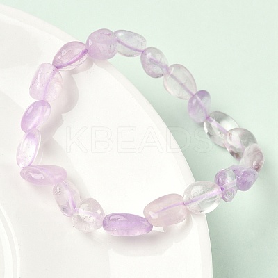 Natural Amethyst Beaded Stretch Bracelets for Women BJEW-K213-C23-1