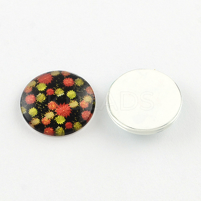Half Round/Dome Pattern Photo Glass Flatback Cabochons for DIY Projects GGLA-Q037-12mm-43-1