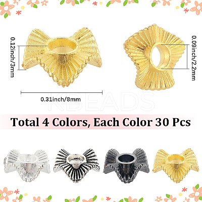 120Pcs 4 Colors Tibetan Style Alloy Beads FIND-SC0017-92A-1