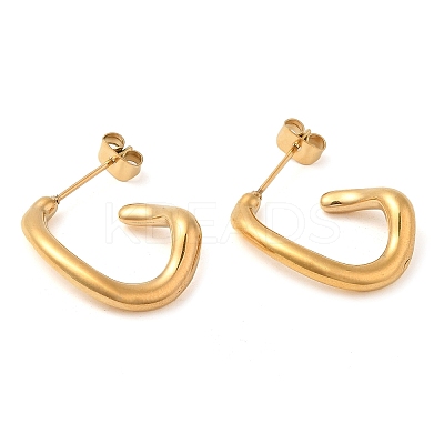 Iron Plating(IP) 304 Stainless Steel Irregular Trapezoid Stud Earings EJEW-M224-06G-1