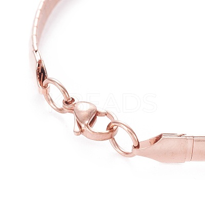 304 Stainless Steel Choker Necklaces and Bangles Jewelry Sets SJEW-L144-A01-RG-1