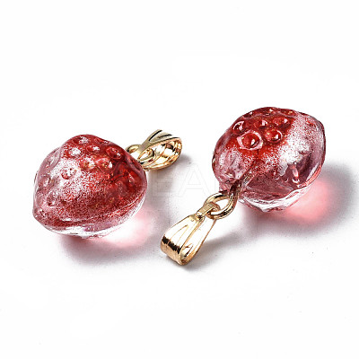 Two Tone Transparent Spray Painted Glass Pendants GLAA-N035-014-G04-1