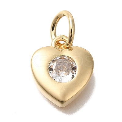 Brass Micro Pave Cubic Zirconia Pendants KK-Q001-13G-01-1
