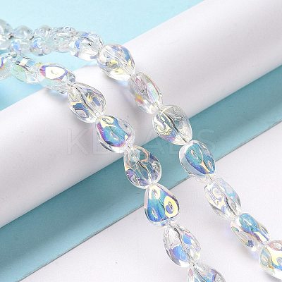 Transparent Electroplate Glass Beads Strands GLAA-C025-02D-1