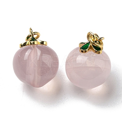 Natural Rose Quartz Peac Pendant Decorations G-R489-46G-1