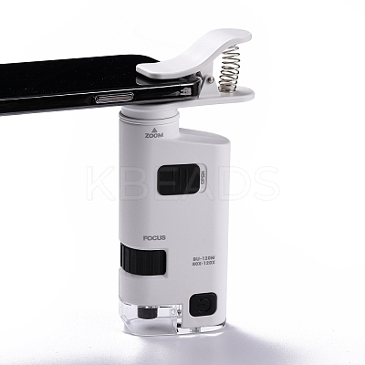 ABS Plastic LED Cell Phone Microscope Magnifier AJEW-M032-02P-1