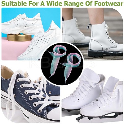 2 Pairs 2 Style Gradient Color Nylon Chiffon Shoe Laces FIND-GF0004-83B-1