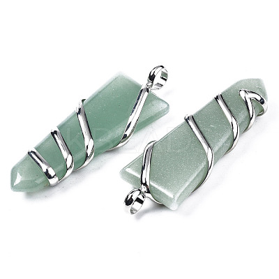Natural Green Aventurine Big Pendants G-S359-357-1