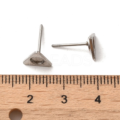 Non-Tarnish Triangle 304 Stainless Steel Studs Earrings STAS-H193-01P-1