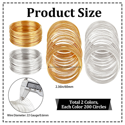 2 Colors Steel Memory Wire TWIR-BBC0001-04B-1