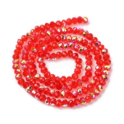 Electroplate Transparent Glass Beads Strands EGLA-A046-01A-01-1