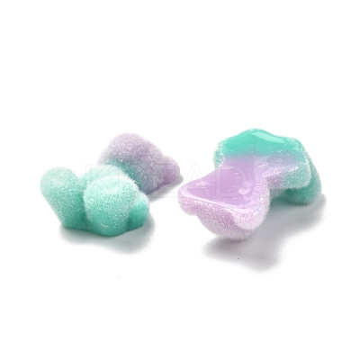 Two Tone Flocky Resin Cabochons RESI-F026-01B-1