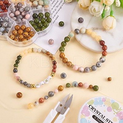 140Pcs 7 Style Natural Gemstone Beads G-SZ0001-99A-1