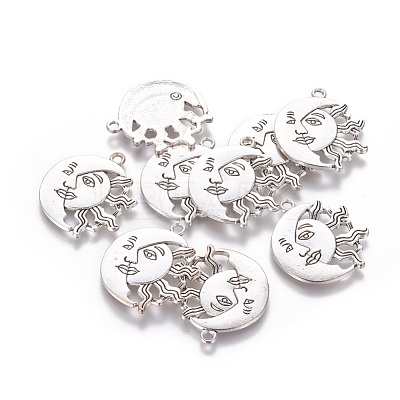 Tibetan Style Alloy Pendants TIBEP-22752-AS-RS-1