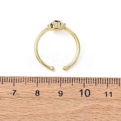 Brass Micro Pave Cubic Zirconia Cuff Open Rings LS-RJEW-Z126-01G-1