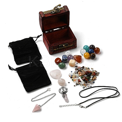 7 Chakra Natural Gemstone Healing Stones Sets G-PW0007-127-1